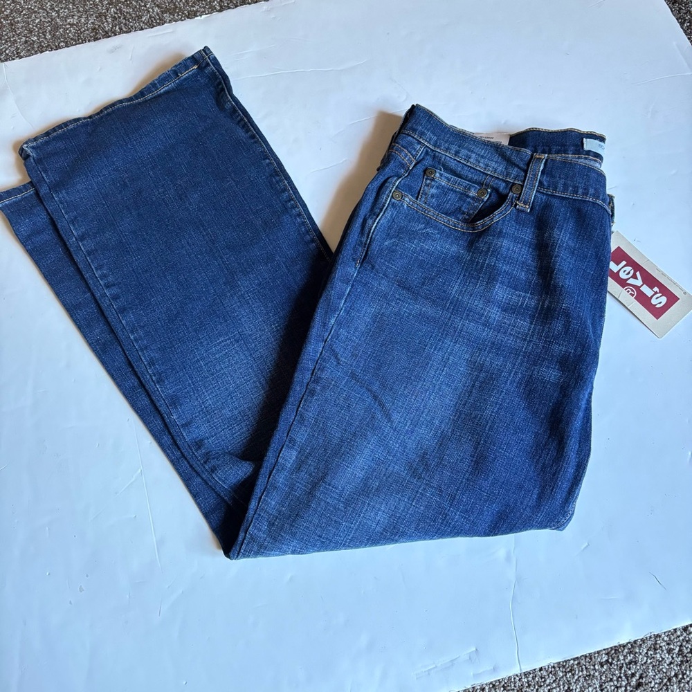 NWT Women's Levis Boot Cut 515 Blue Jeans Mid Rise Size 16 Short